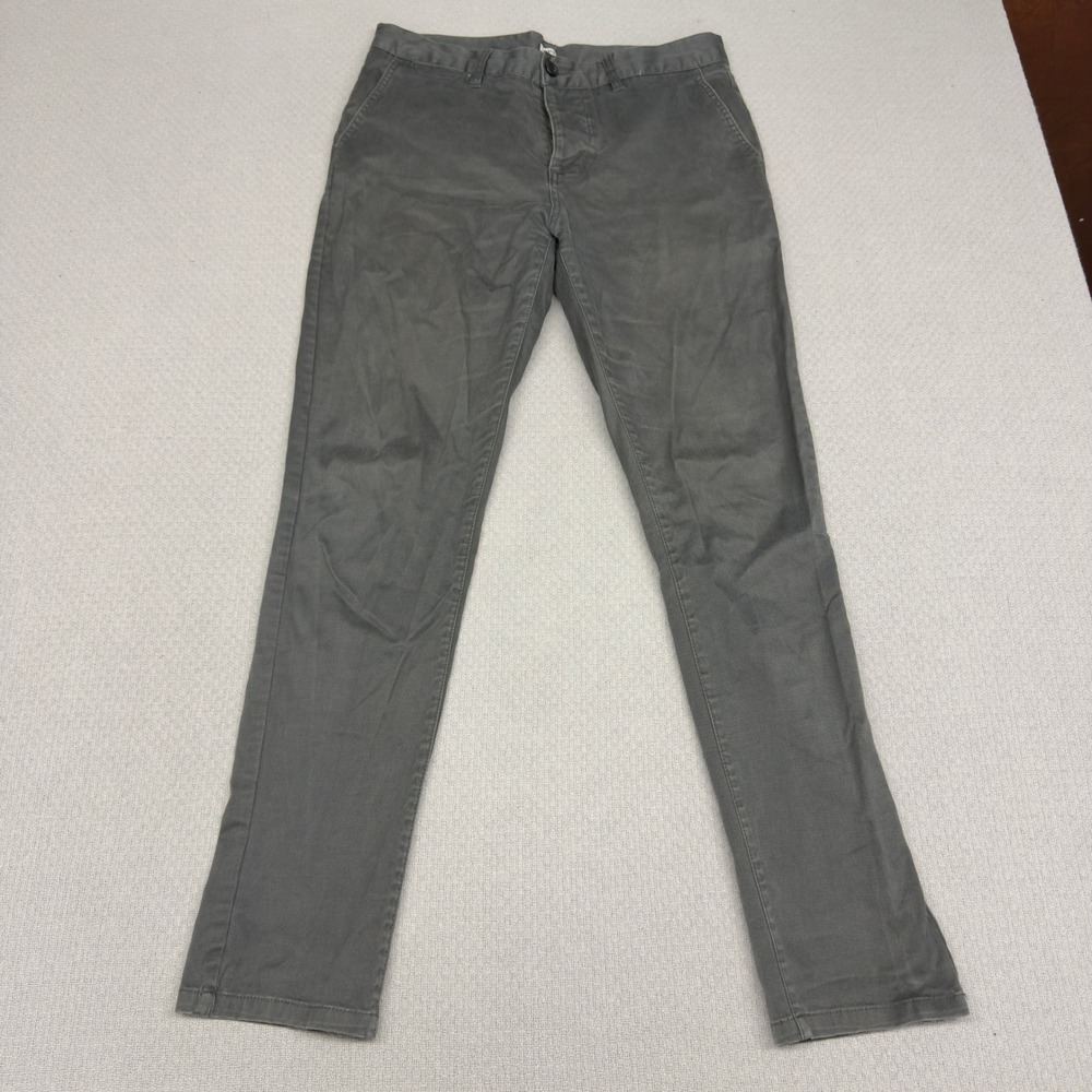 Katin Pants Mens 32x30 Gray Cotton Blend Twill Slim Fit Chino Minimalist Casual